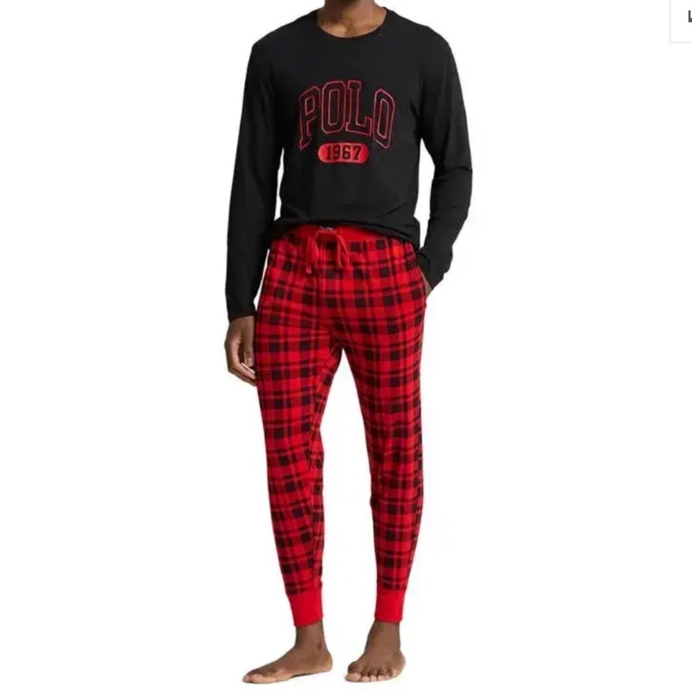 Polo Ralph Lauren Men’s Long Sleeve Top & Jogger Pajama Set Size Medium New